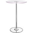 Thea Round 28-inch Glass Top LED Bistro Bar Table Chrome
