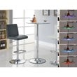 Thea Round 28-inch Glass Top LED Bistro Bar Table Chrome