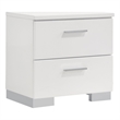 Felicity 2-drawer Nightstand White High Gloss
