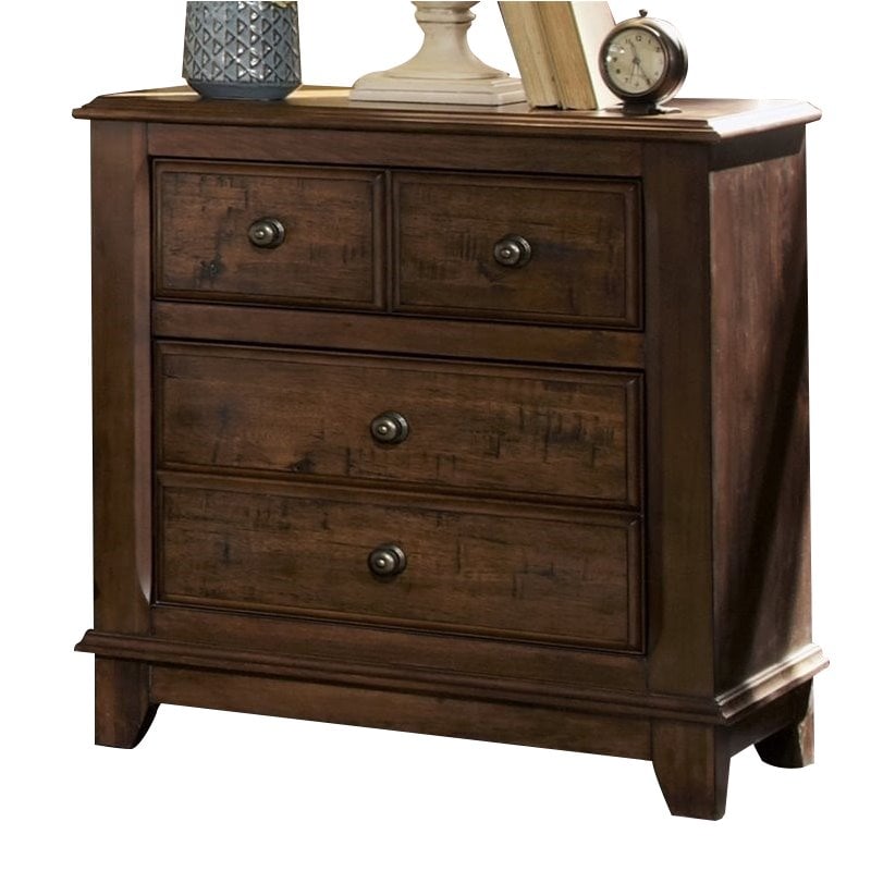 Coaster Laughton 2 Drawer Nightstand in Rustic Brown - 203262