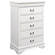 Coaster Louis Phillipe 5 Drawer Chest in White and Antique Bronze