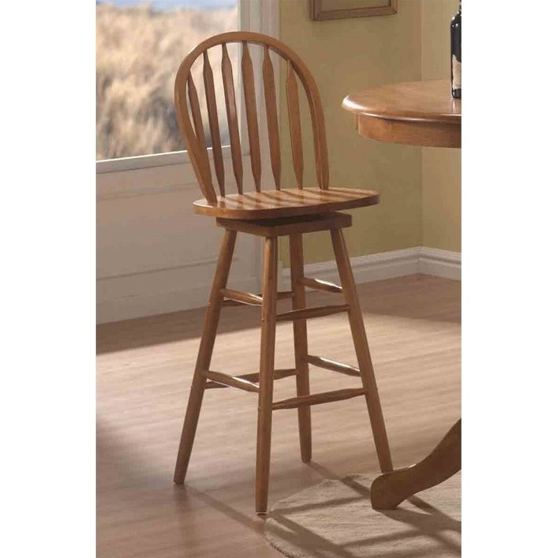 Coaster Woodlawn 29 Arrow Back Bar Stool In Oak 4338 Coaster Woodlawn 29