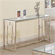 Coaster Cairns Glass Top Console Table in Nickel and Clear