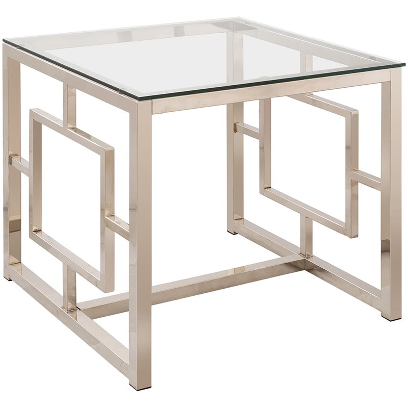 Coaster Cairns Square Glass Top End, Square Glass Top End Table