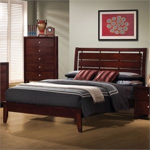 serenity bed with headboard in rich merlot