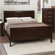 Louis Philippe Wood Queen Sleigh Bed Cappuccino