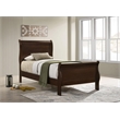 Louis Philippe Wood Twin Sleigh Bed Cappuccino