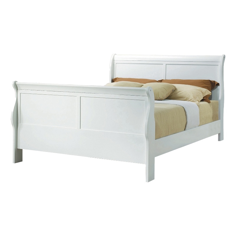 Louis Philippe Twin Sleigh Panel Bed White - Coaster Fine Fu