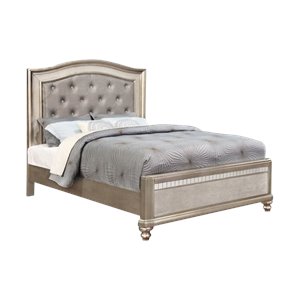 coaster bling game tufted bed in platinum