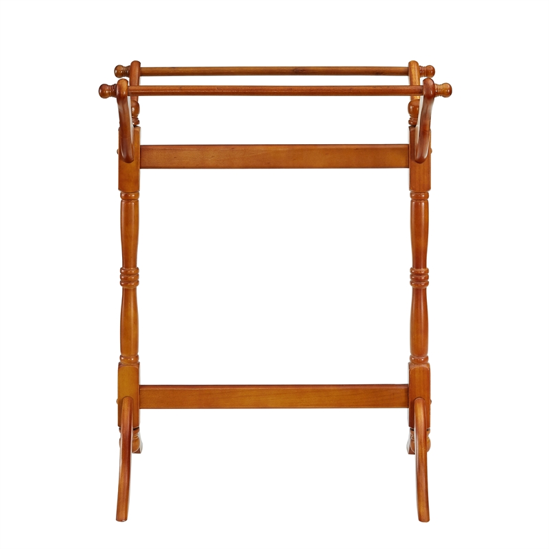 Powell Heirloom Wood Blanket Rack in Oak Brown Cymax Business