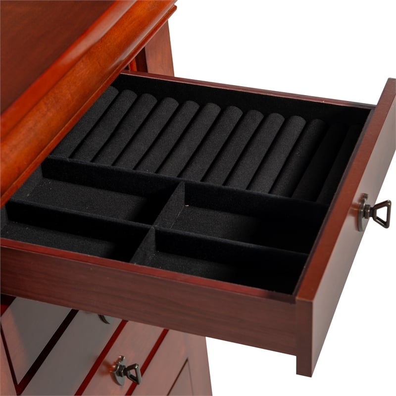 Powell Louis Philippe Wood Jewelry Armoire in Marquis Cherry 508315