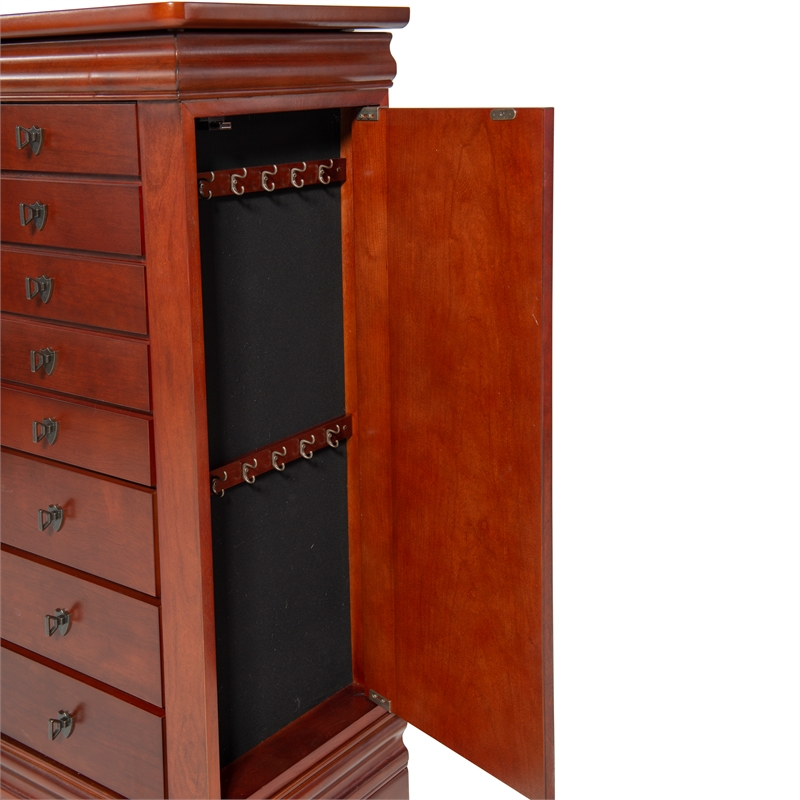 Powell Louis Philippe Wood Jewelry Armoire in Marquis Cherry 508315