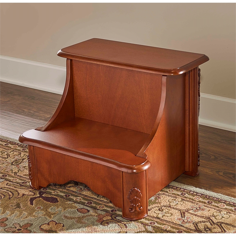 Powell Woodbury Wood Bed Steps with Storage in Brown 520535