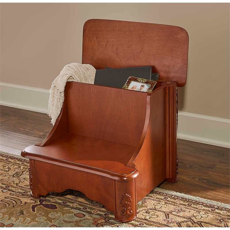 Powell Woodbury Wood Bed Steps with Storage in Brown 520535