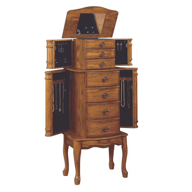 Powell Furniture Woodland Oak Jewelry Armoire - 604-315