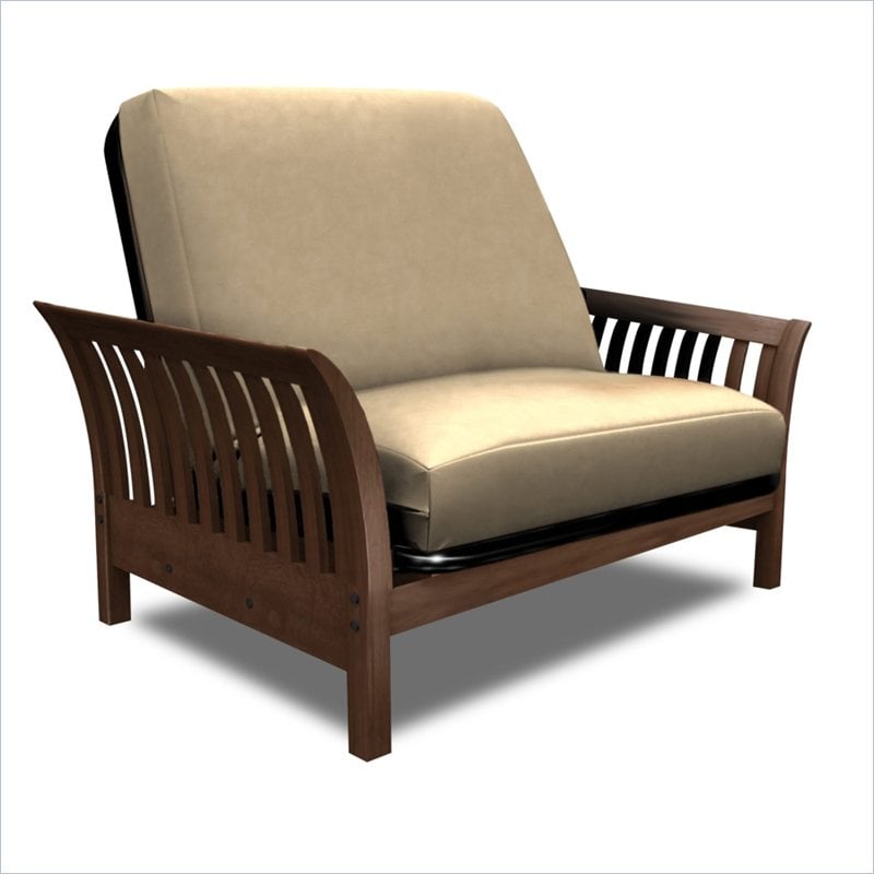 Elite Products Florenzia Junior Twin Acorn Wood Futon Chair Frame