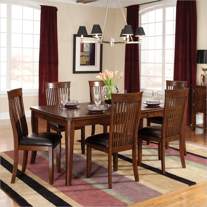 Regency Rectangular Dining Table with Leaf in Sienna Brown - 10321