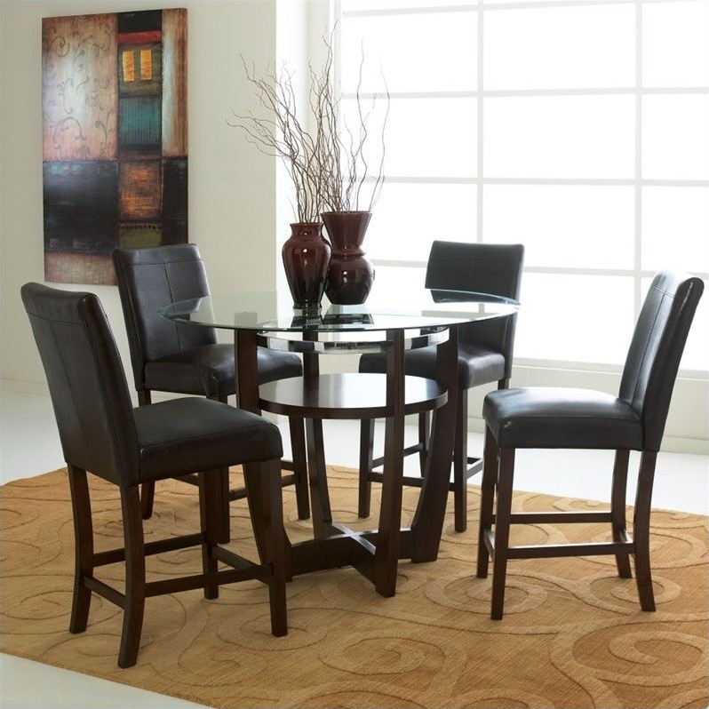 Standard Furniture Apollo Round Glass Counter Height Dining Table in ...