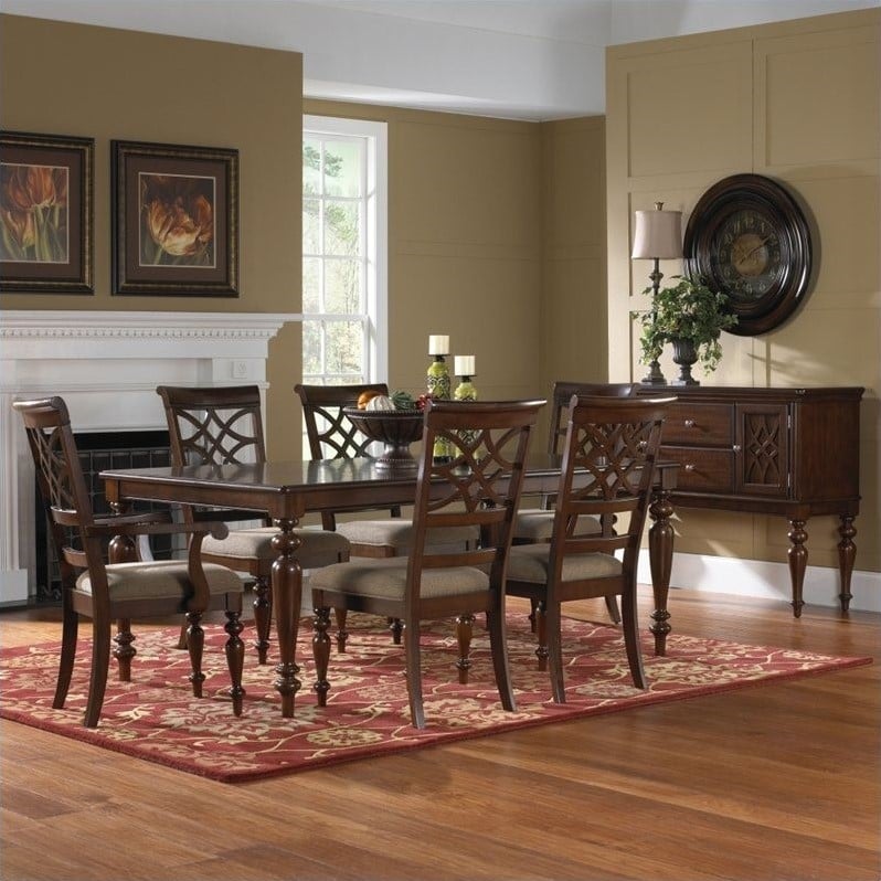 Standard Furniture Woodmont 7 Piece Dining Set in Brown Cherry   19181 19184 19185 7PKG