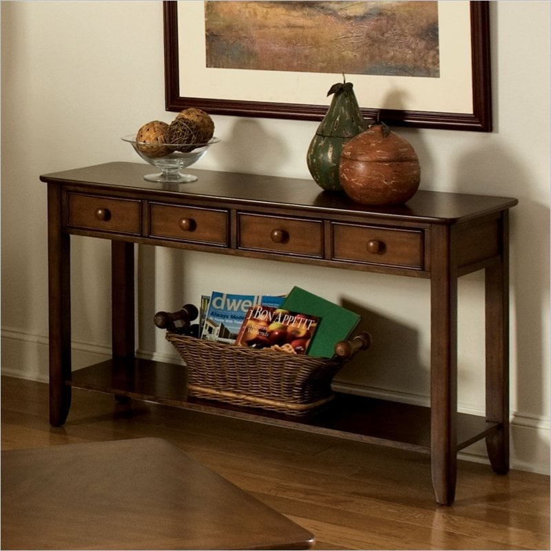 Standard Furniture Hialeah Court Sofa Table in Rich Cherry   27687