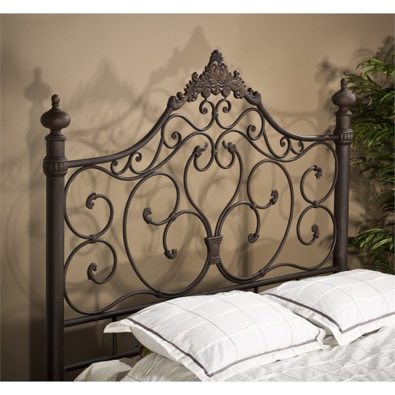 Hillsdale Baremore Ornate King Spindle Headboard in Antique Brown 1742HKR