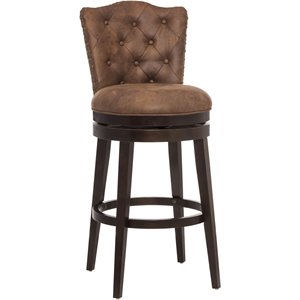 edenwood faux leather swivel bar stool in chocolate