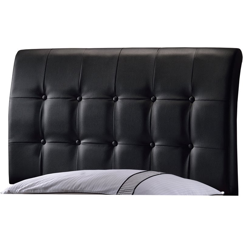 Hillsdale Lusso Faux Leather Upholstered Twin Panel Headboard in Black