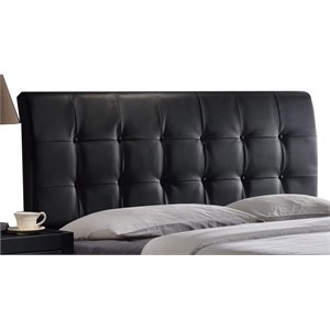 Hillsdale Lusso Faux Leather Upholstered Queen Panel Headboard in Black