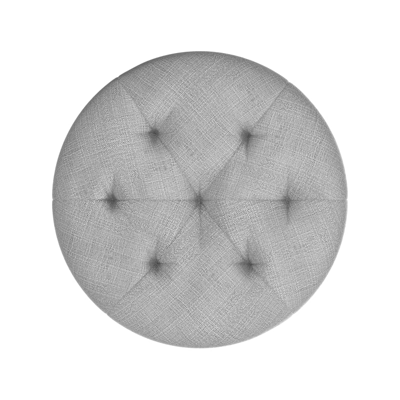 Hillsdale Sophia Tufted Backless Wood Vanity Stool White with Gray Fabric