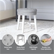 Hillsdale Sophia Tufted Backless Wood Vanity Stool White with Gray Fabric