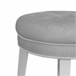 Hillsdale Sophia Tufted Backless Wood Vanity Stool White with Gray Fabric