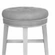 Hillsdale Sophia Tufted Backless Wood Vanity Stool White with Gray Fabric