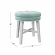 Hillsdale Sophia Tufted Backless Wood Vanity Stool White with Spa Blue Fabric