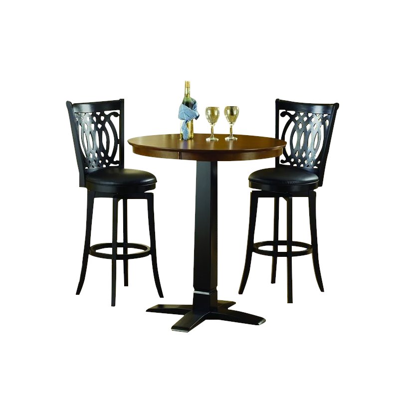 Hillsdale Dynamic Designs 3 Piece Pub Table Set With Van Druas Stools 4975ptbblks2vd 9930