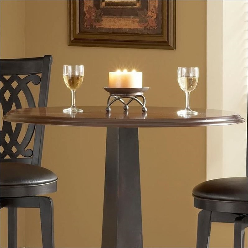 Hillsdale Dynamic Designs 5 Piece Pub Table and Stools Set 4975PTBBLKSVD