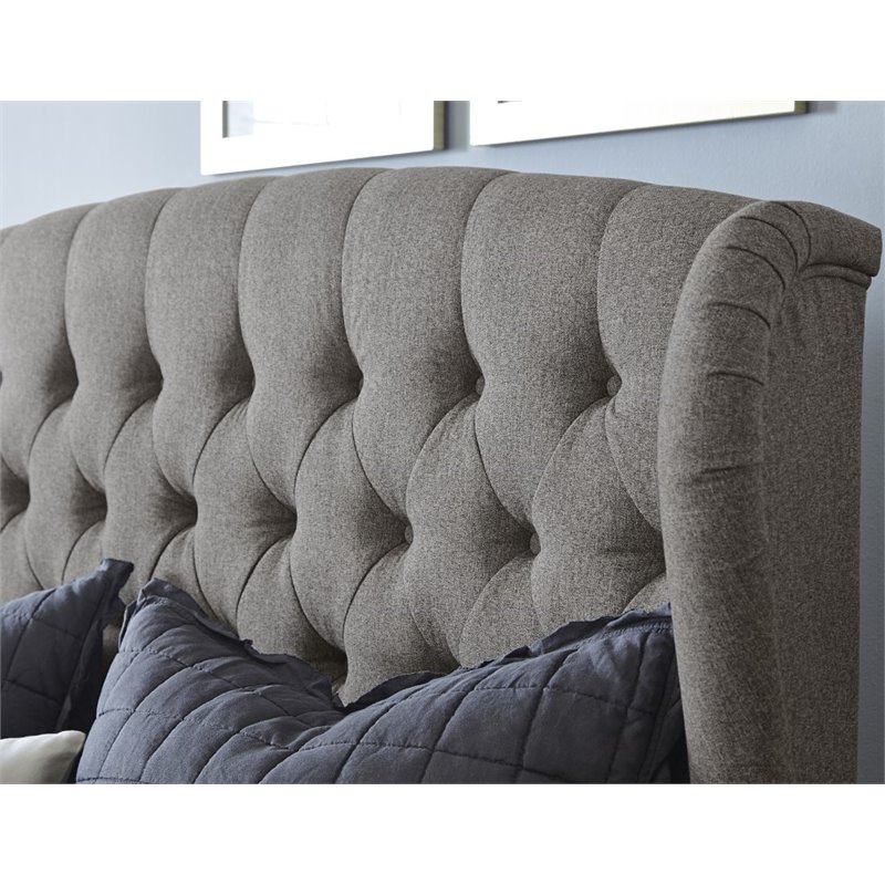 Hilale Bromley Upholstered Queen Bed In Orly Gray 1943qbr Hilale Bromley Upholstered Queen Bed In Orly Gray