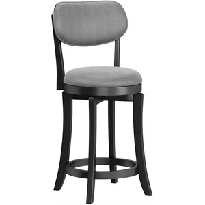 hillsdale sloan swivel stool in black and gray