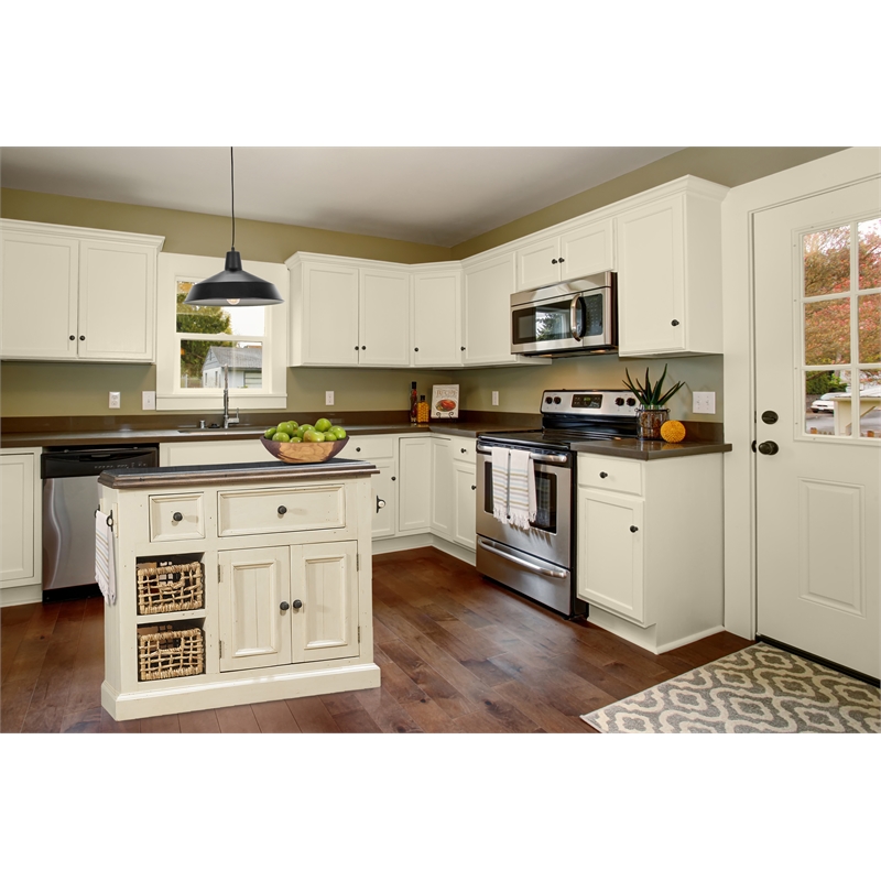 Hillsdale Tuscan Retreat Small Granite Top Kitchen Island In White 5465 1039w