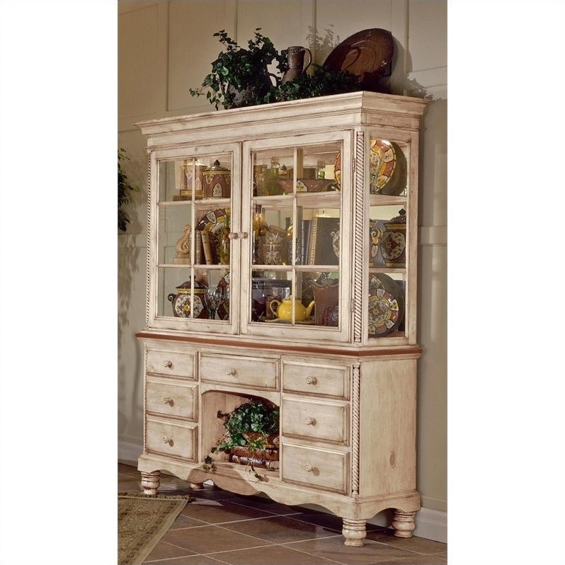 Hilale Wilshire Buffet And Hutch In Antique White Finish 4508bh Hilale Wilshire Buffet And Hutch In Antique White Finish