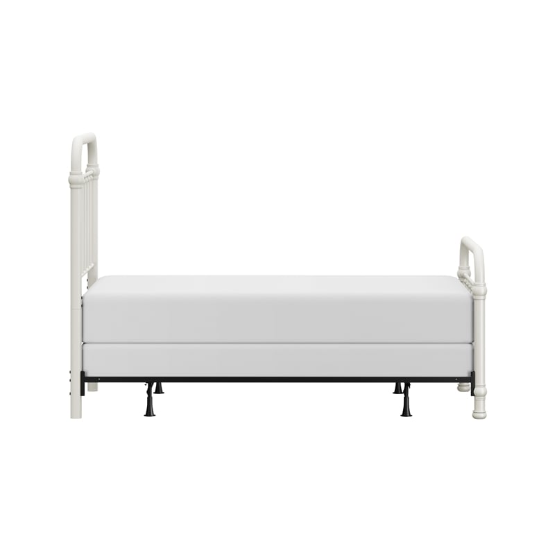 Hillsdale Kirkland Twin Metal Spindle Panel Bed in White
