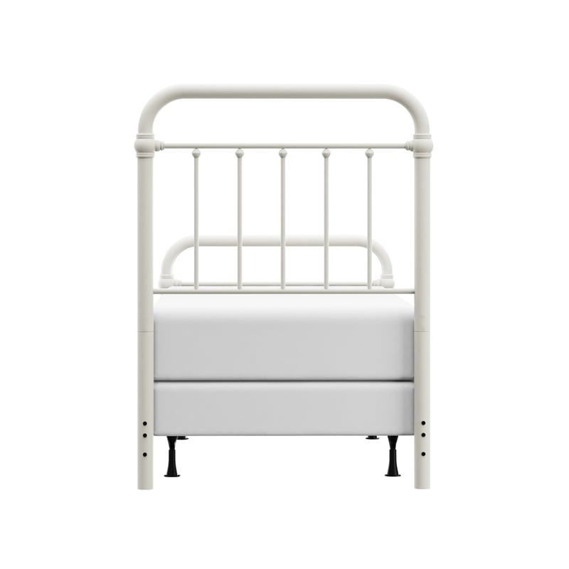 Hillsdale Kirkland Twin Metal Spindle Panel Bed in White