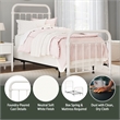 Hillsdale Kirkland Twin Metal Spindle Panel Bed in White