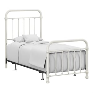 Hillsdale Kirkland Twin Metal Spindle Panel Bed in White