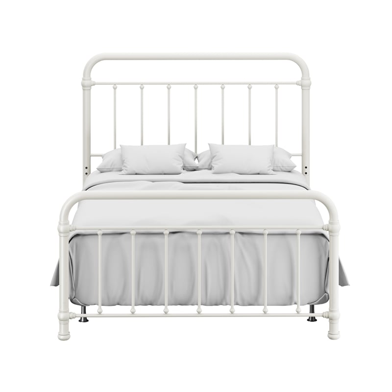 Hillsdale Kirkland Full Metal Spindle Panel Bed in White