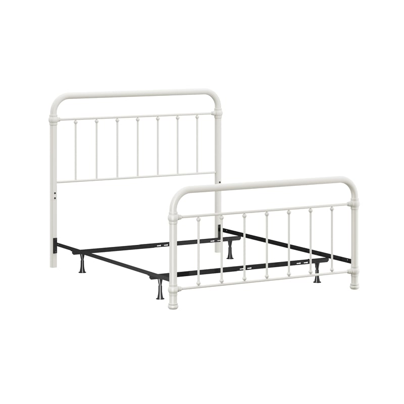 Hillsdale Kirkland Full Metal Spindle Panel Bed in White