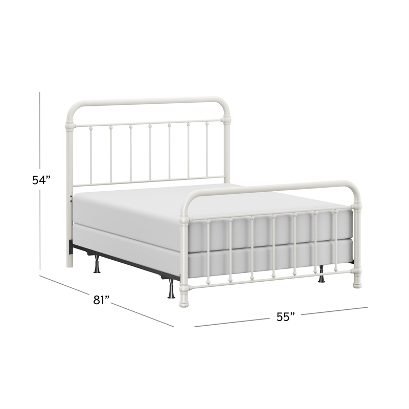 Hillsdale Kirkland Full Metal Spindle Panel Bed in White