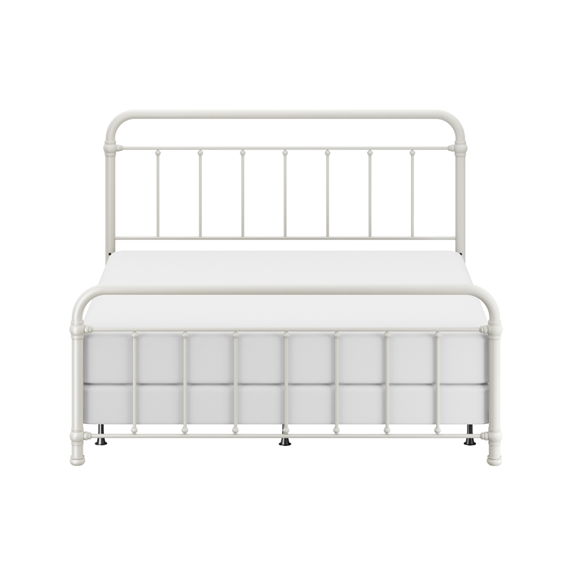 Hillsdale Kirkland Metal King Round Spindle Bed in Soft White
