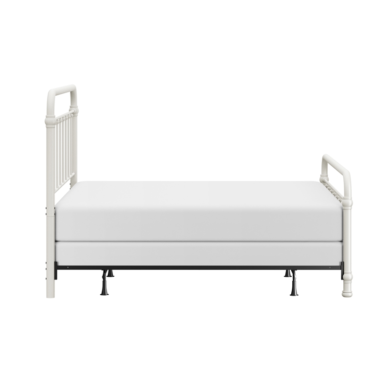 Hillsdale Kirkland Metal King Round Spindle Bed in Soft White