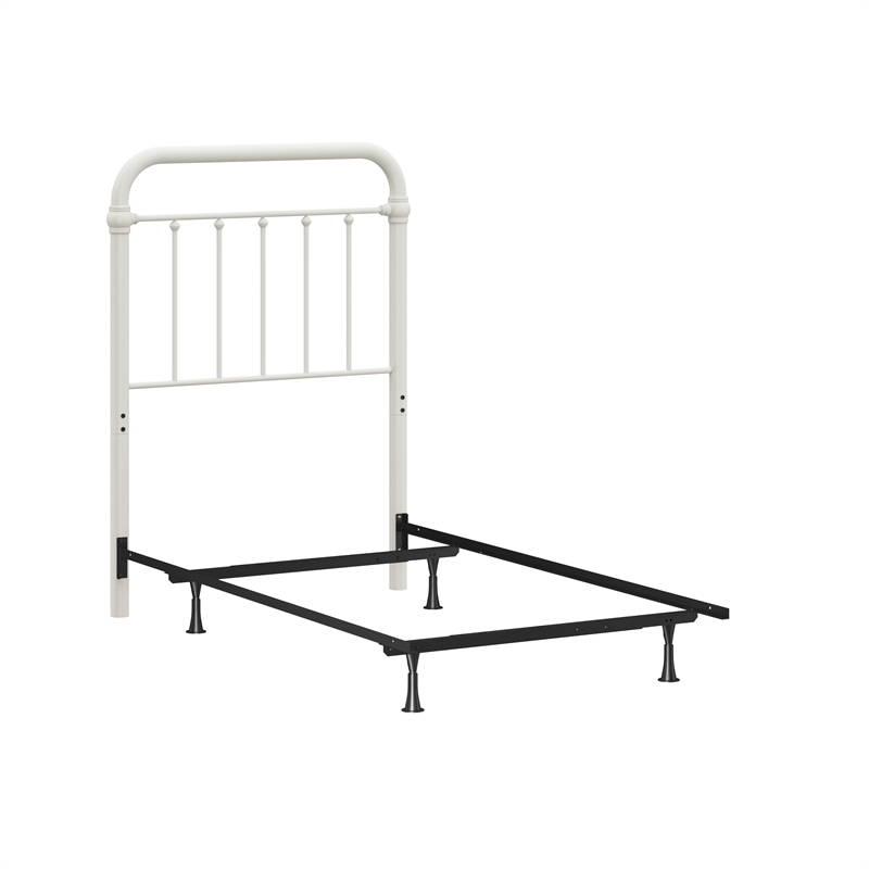 Hillsdale Kirkland Twin Metal Spindle Panel Headboard with Frame in White