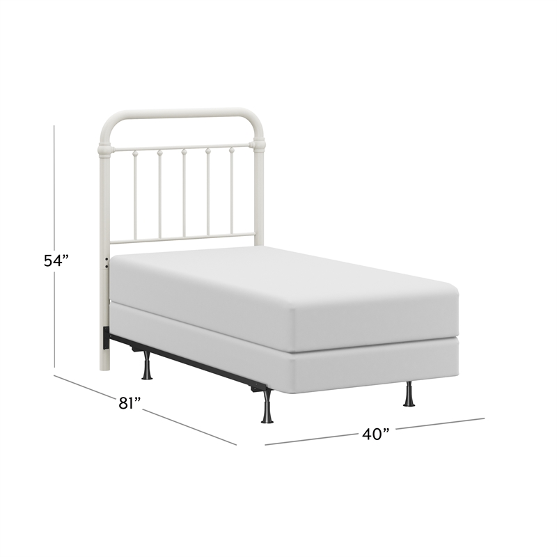 Hillsdale Kirkland Twin Metal Spindle Panel Headboard with Frame in White